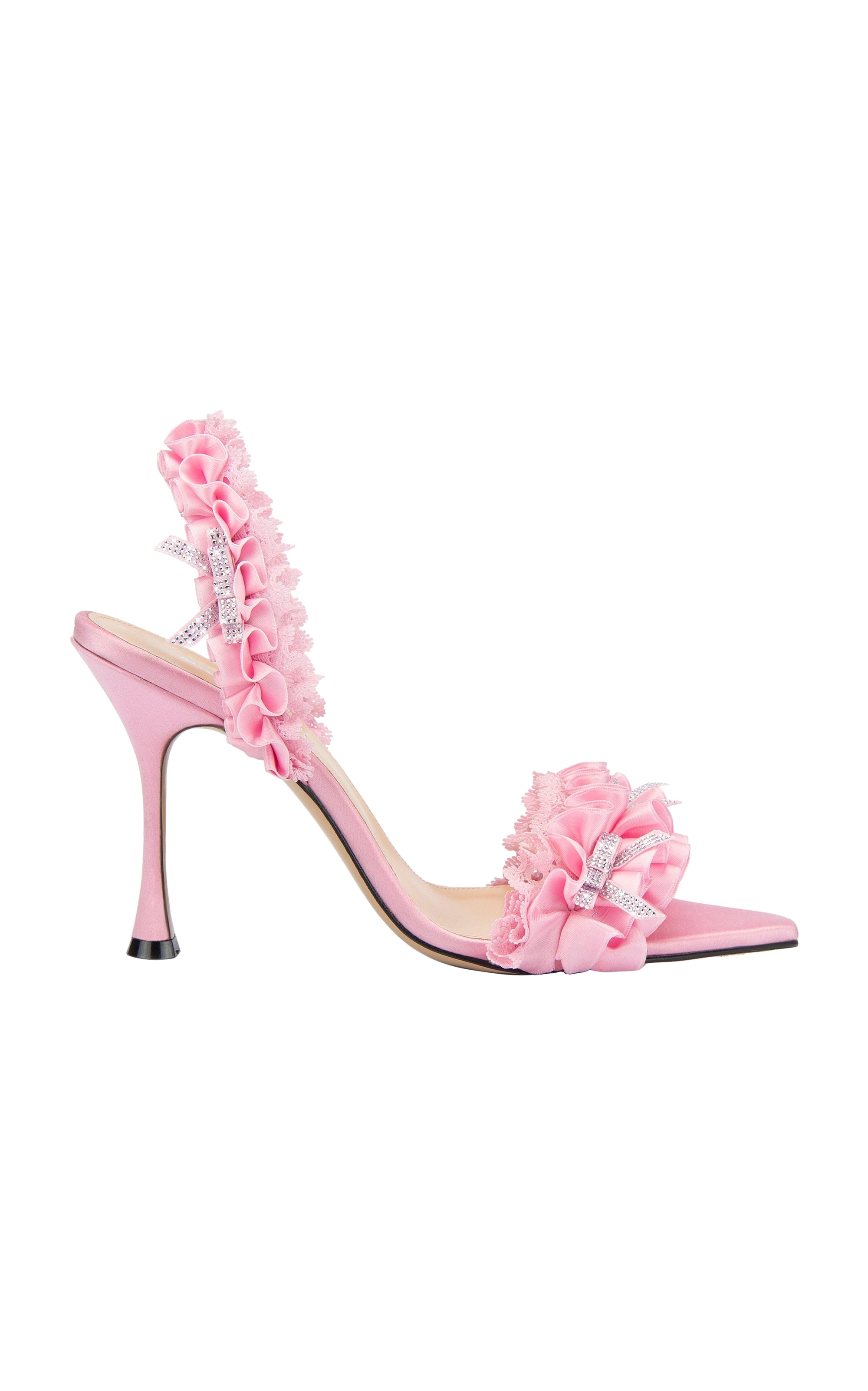 Antoinette 95 silk Slingback - Pink