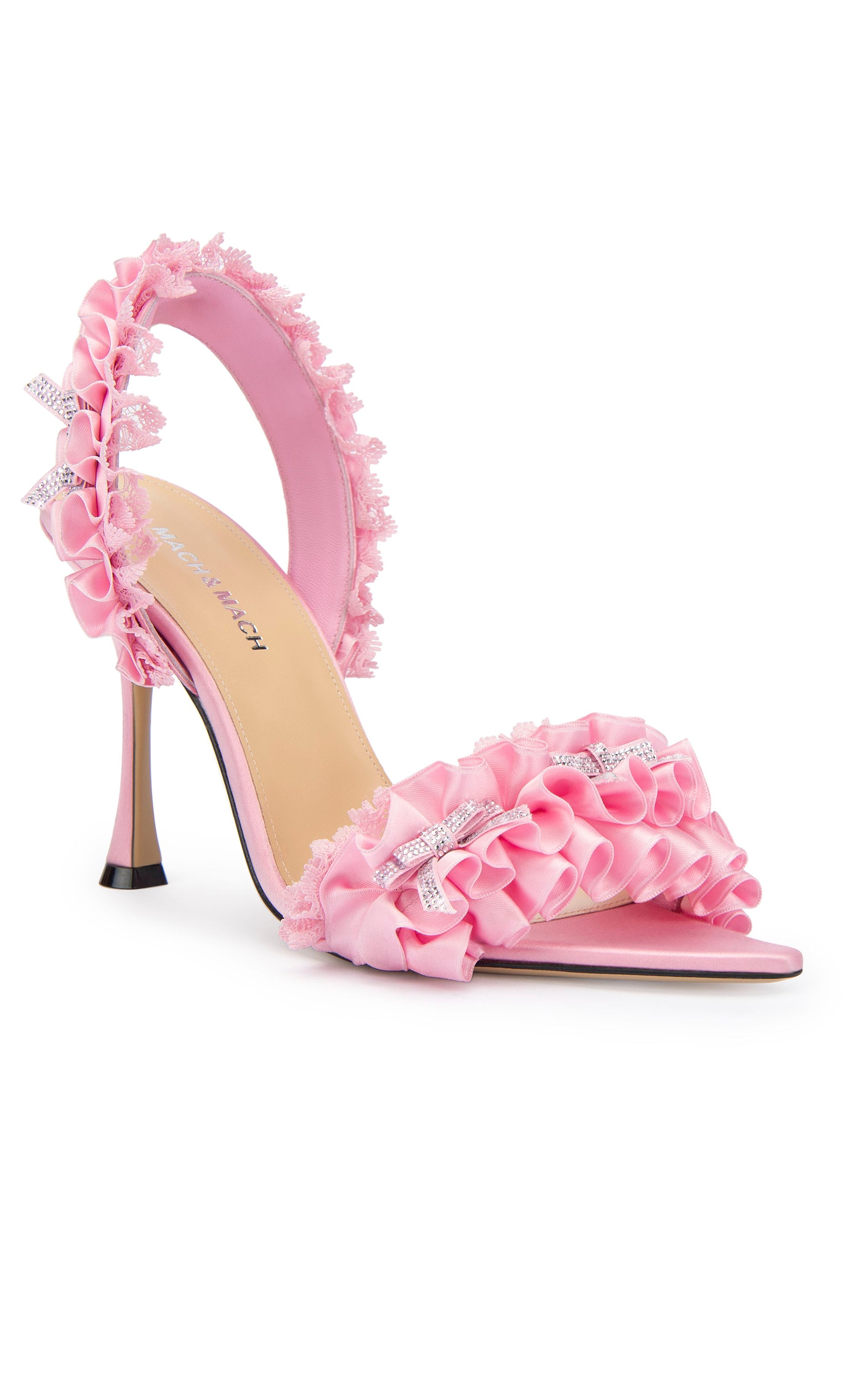 Antoinette 95 silk Slingback - Pink