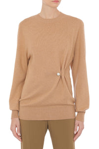 Pull avec détail drapé asymétrique - Brown & Yellow
