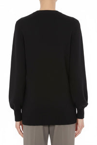 Pull avec détail drapé asymétrique en cachemire - Black