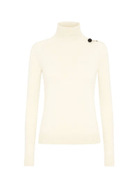 Pull en cachemire à encolure relevée - Ivory