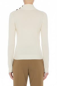 Pull en cachemire à encolure relevée - Ivory