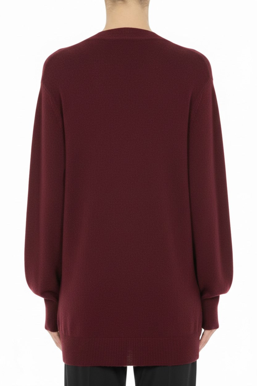 Pull en laine avec broderies florales - Red