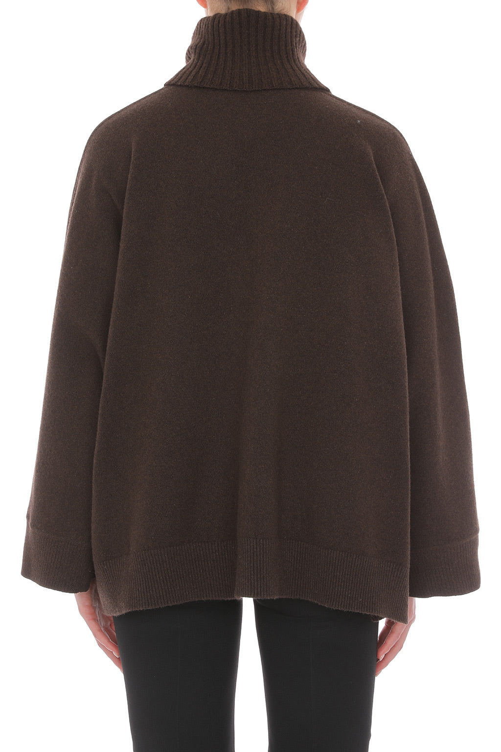 Beaded turtleneck jumper in wool - Brown