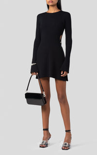 Short dress with cut-outs - Black