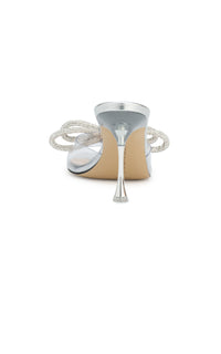 Double Bow 95 rhinestone mules - Clear