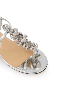 Puffy Heart sandals in mirrored leather & rhinestones - Silver