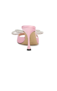 Double Bow 95 rhinestone mules - Pink