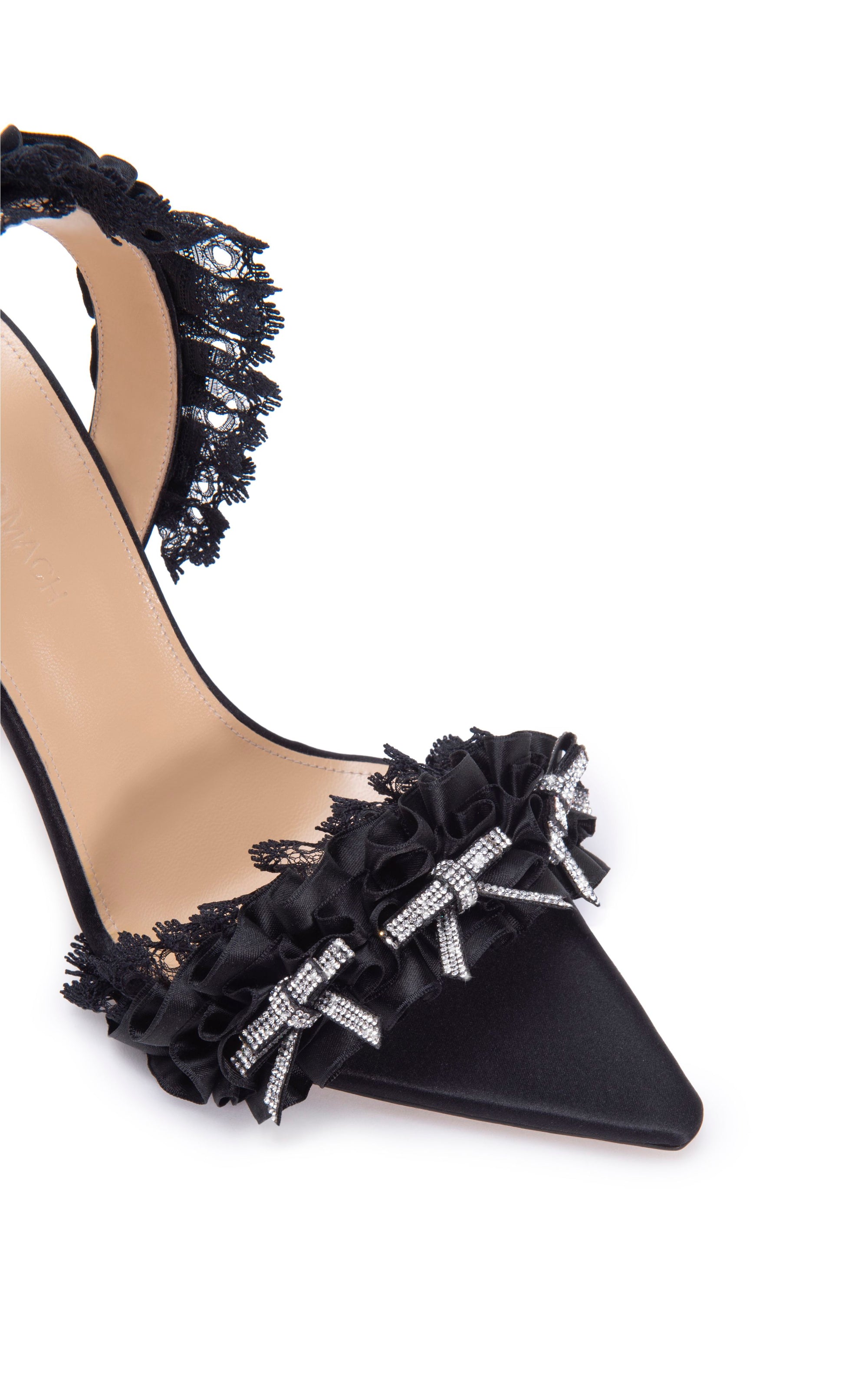 Antoinette 100 silk & strass Slingback - Black