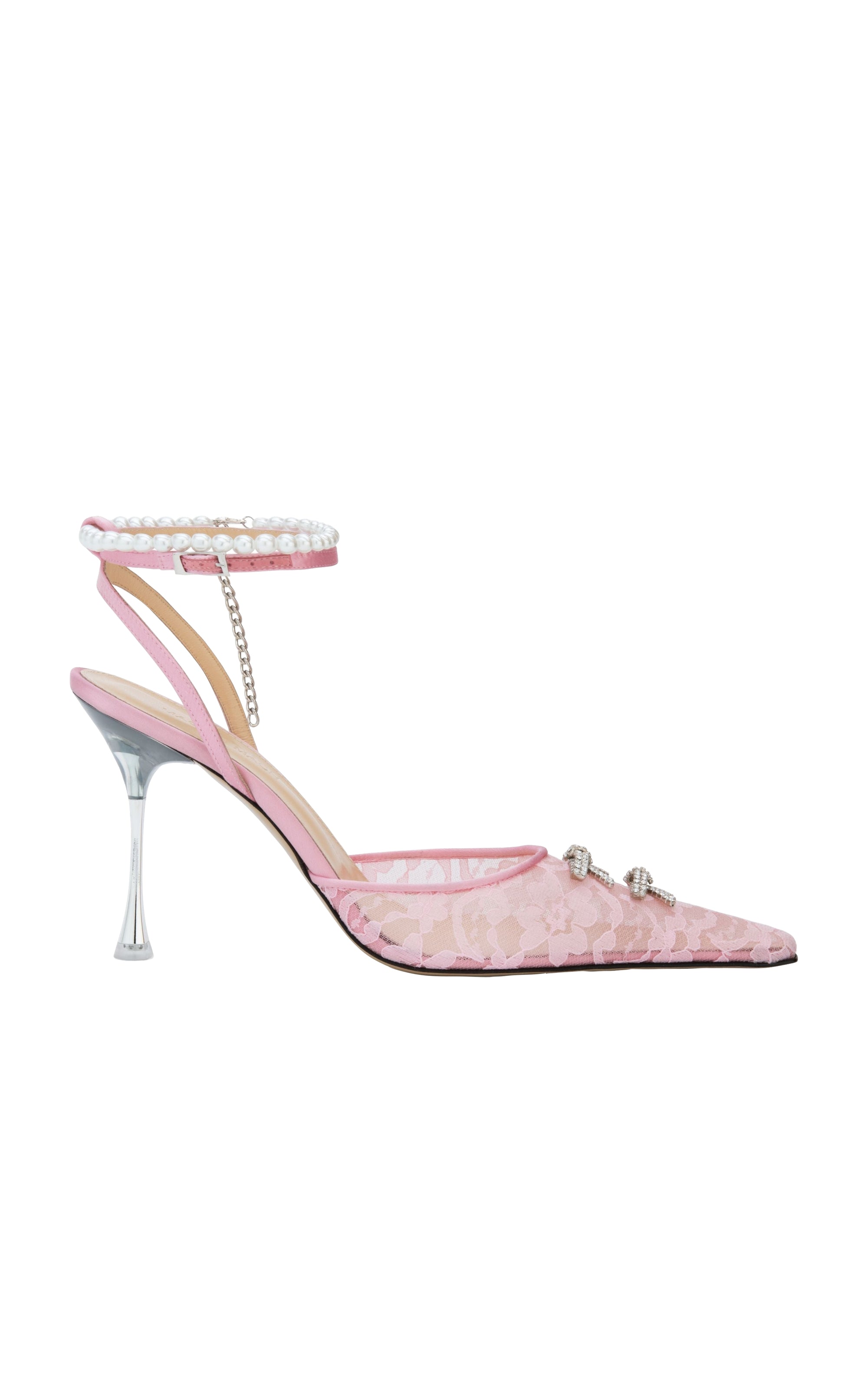 Matilda 100 strappy pumps with pearls and rhinestones - Pink
