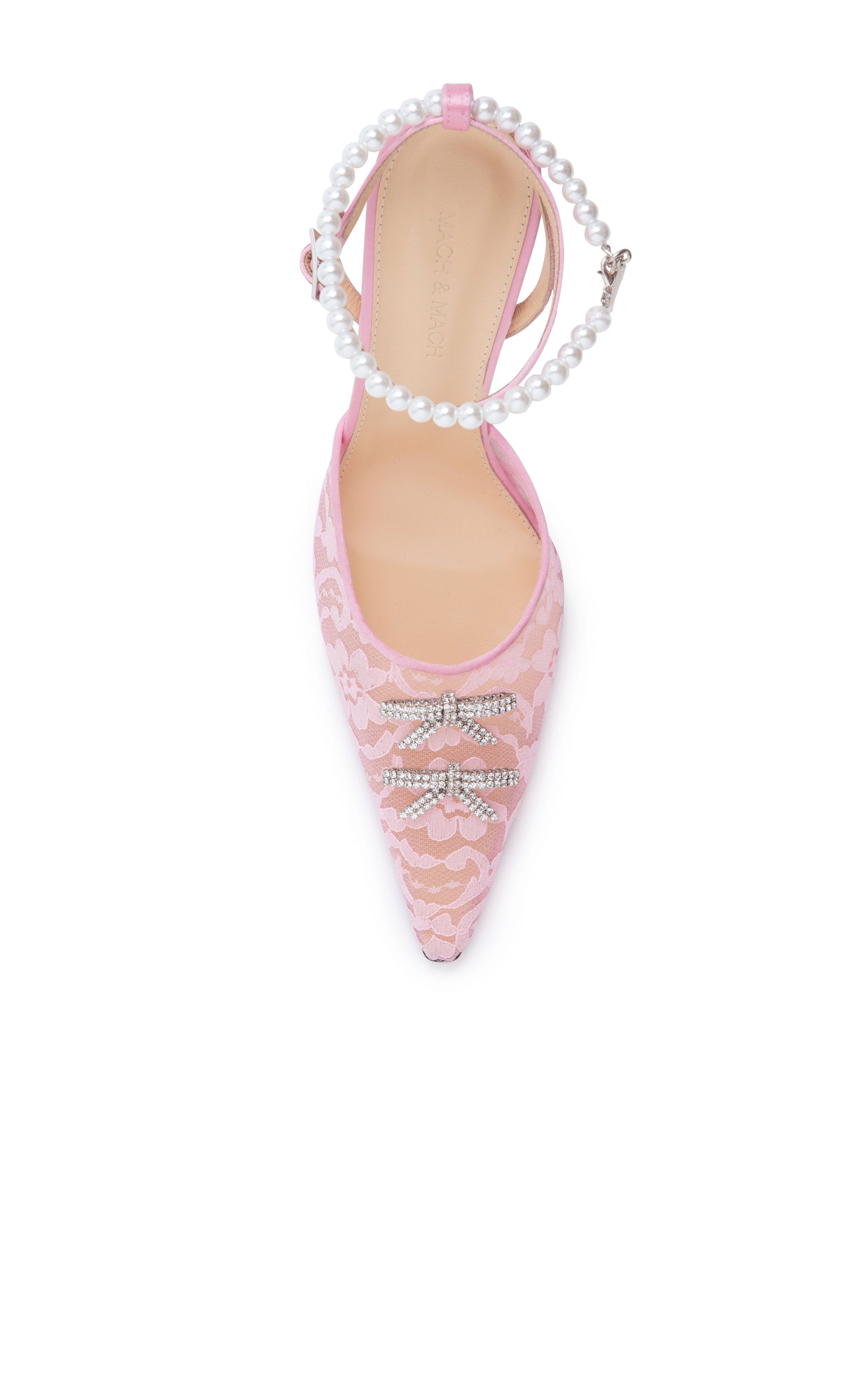Matilda 100 strappy pumps with pearls and rhinestones - Pink