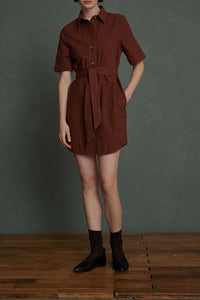 TERRACOTTA ROBE CHAINE & TRAME AZIZA