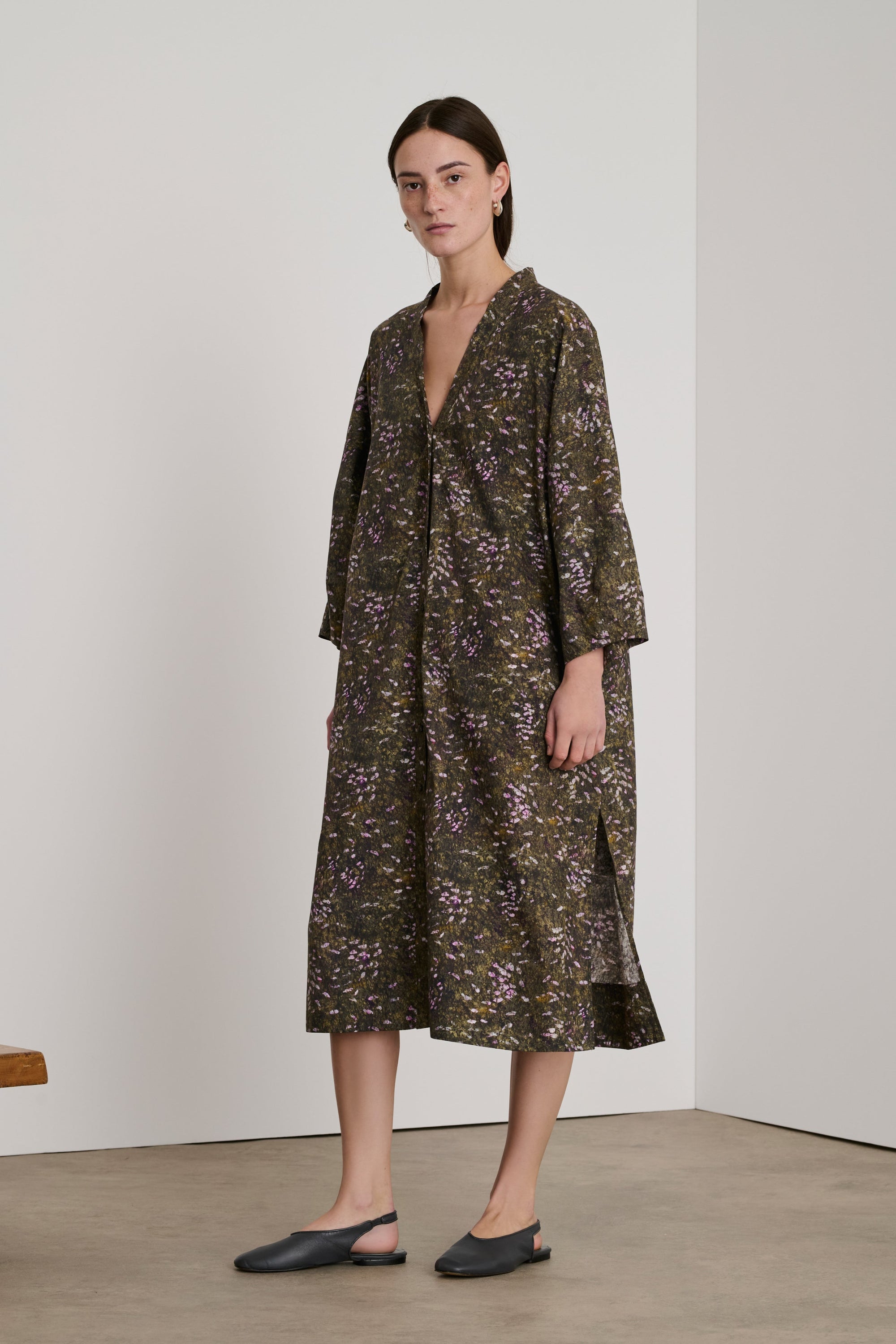 KAKI/LILAS ROBE CHAINE & TRAME DAILY