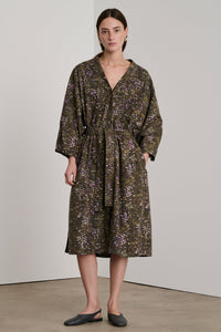 KAKI/LILAS ROBE CHAINE & TRAME DAILY