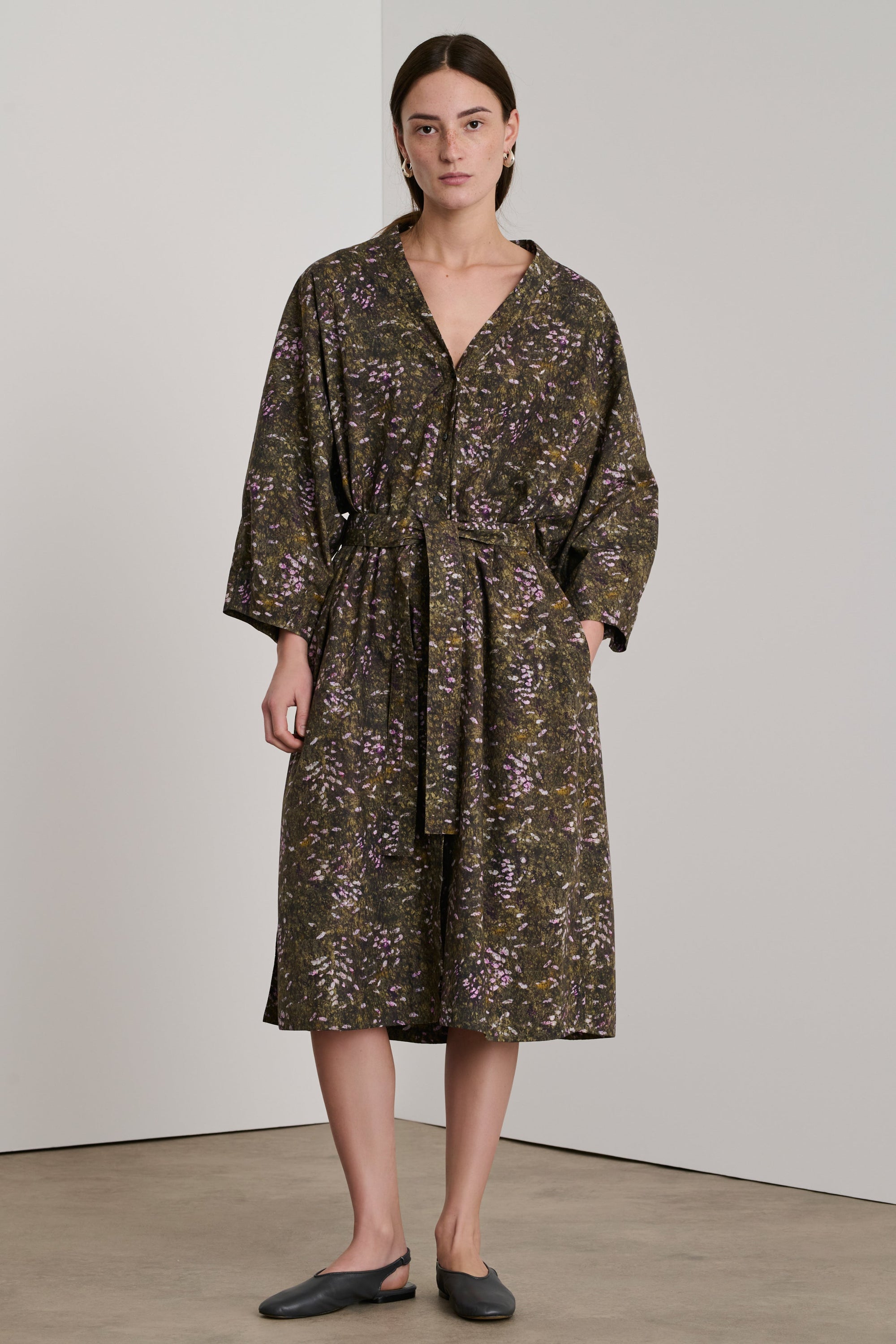 KAKI/LILAS ROBE CHAINE & TRAME DAILY