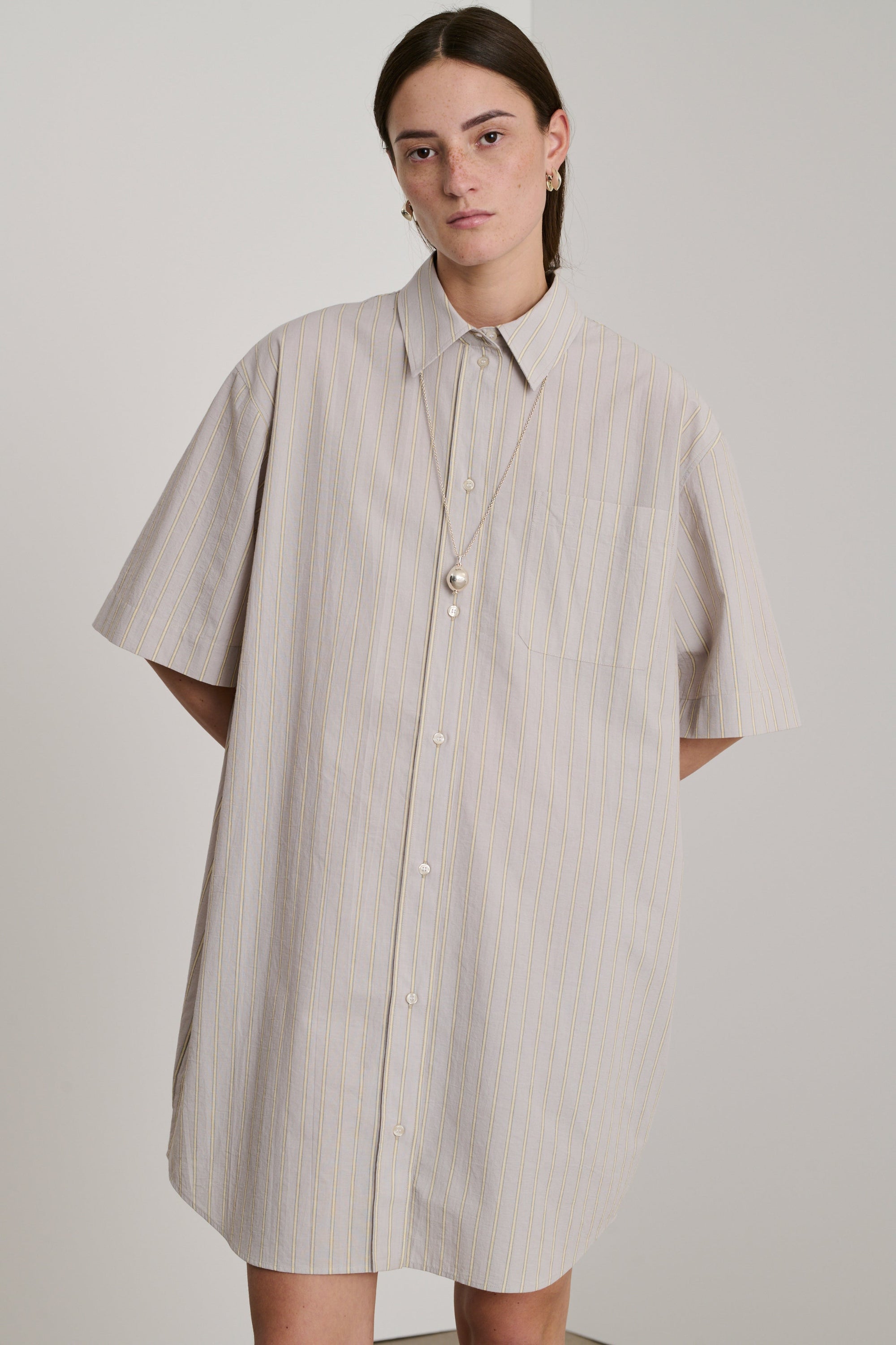 GRIS CLAIR/ECRU ROBE CHAINE & TRAME DAHLIA