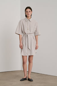 GRIS CLAIR/ECRU ROBE CHAINE & TRAME DAHLIA