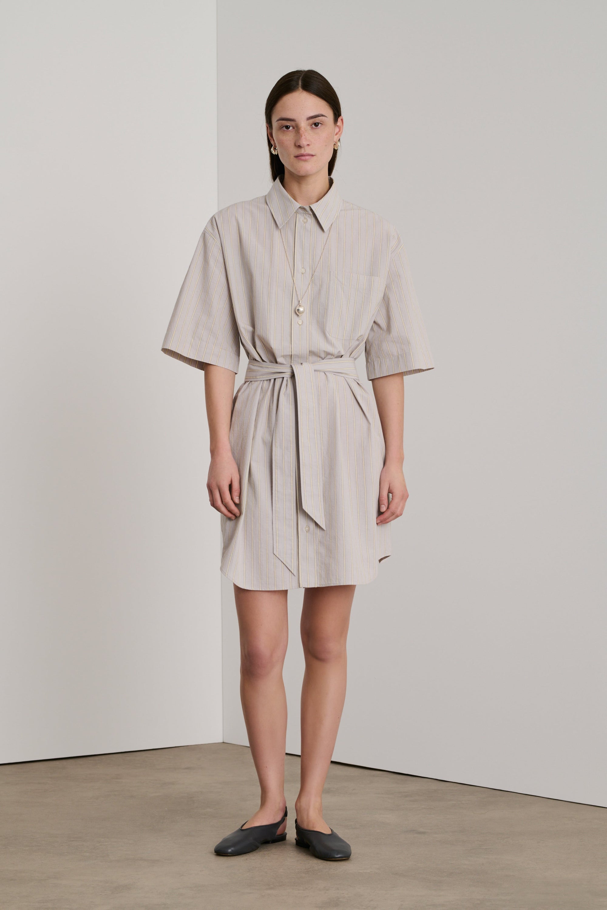 GRIS CLAIR/ECRU ROBE CHAINE & TRAME DAHLIA