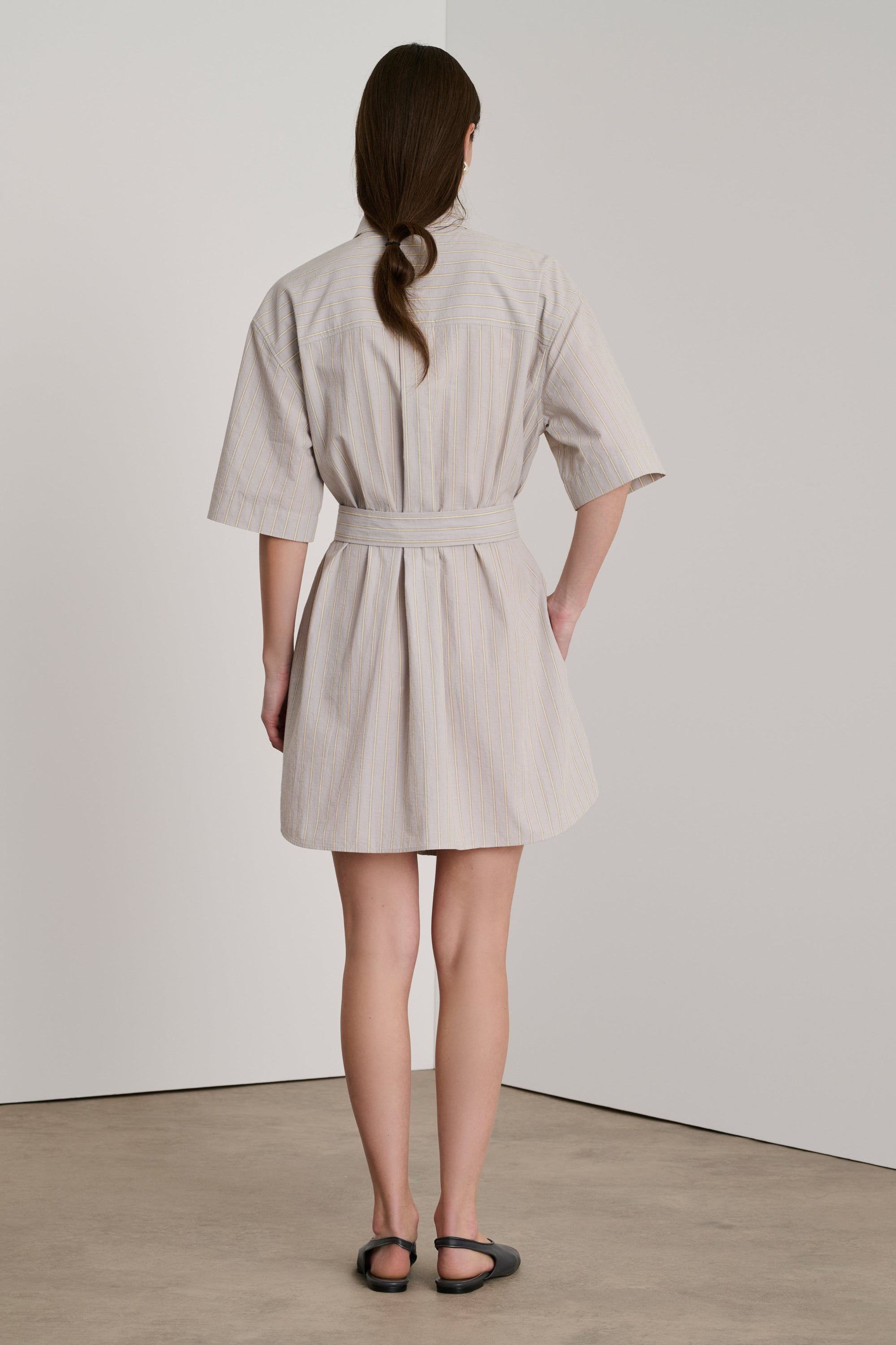 GRIS CLAIR/ECRU ROBE CHAINE & TRAME DAHLIA
