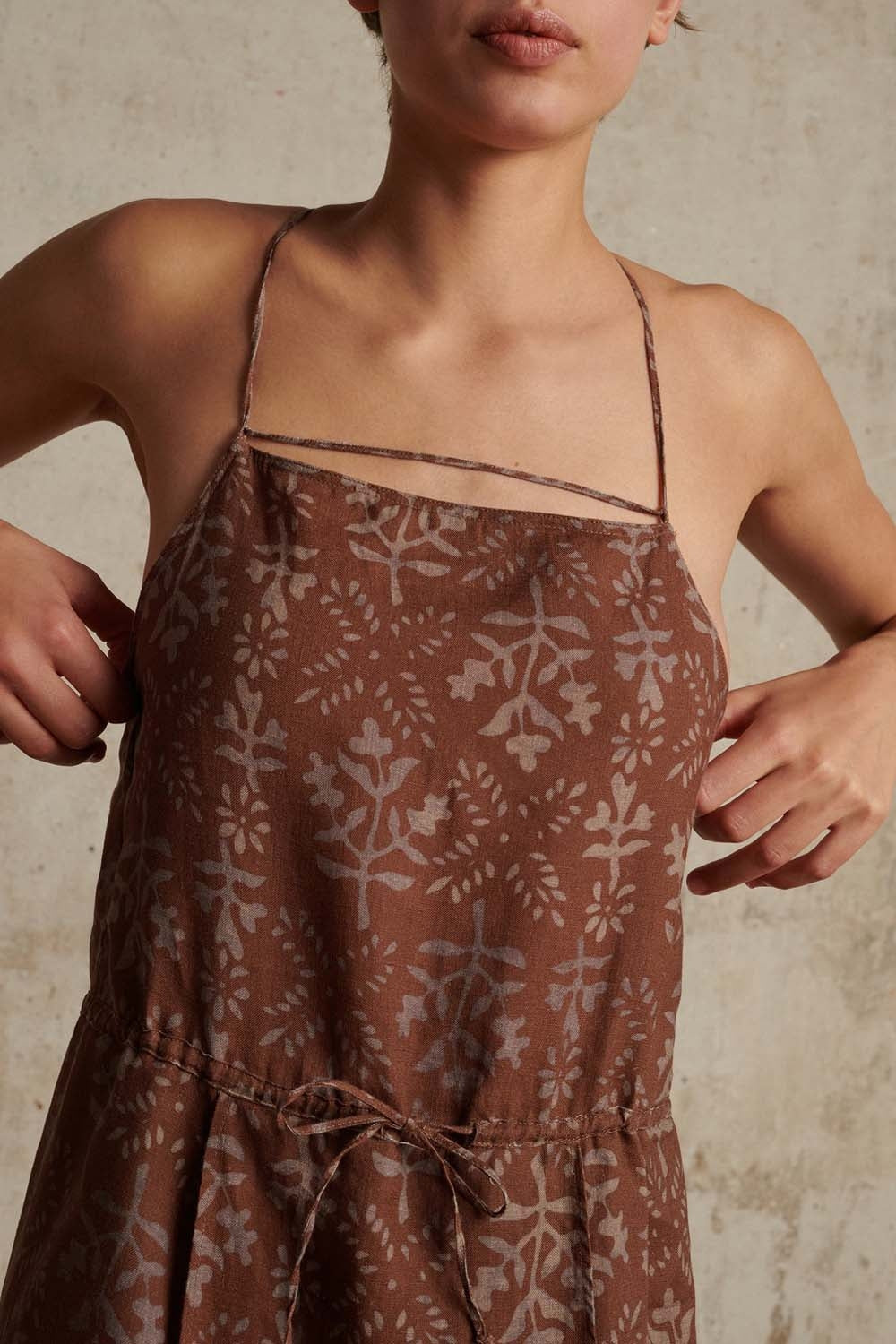 MARRON/PARME ROBE CHAINE & TRAME THEORIE