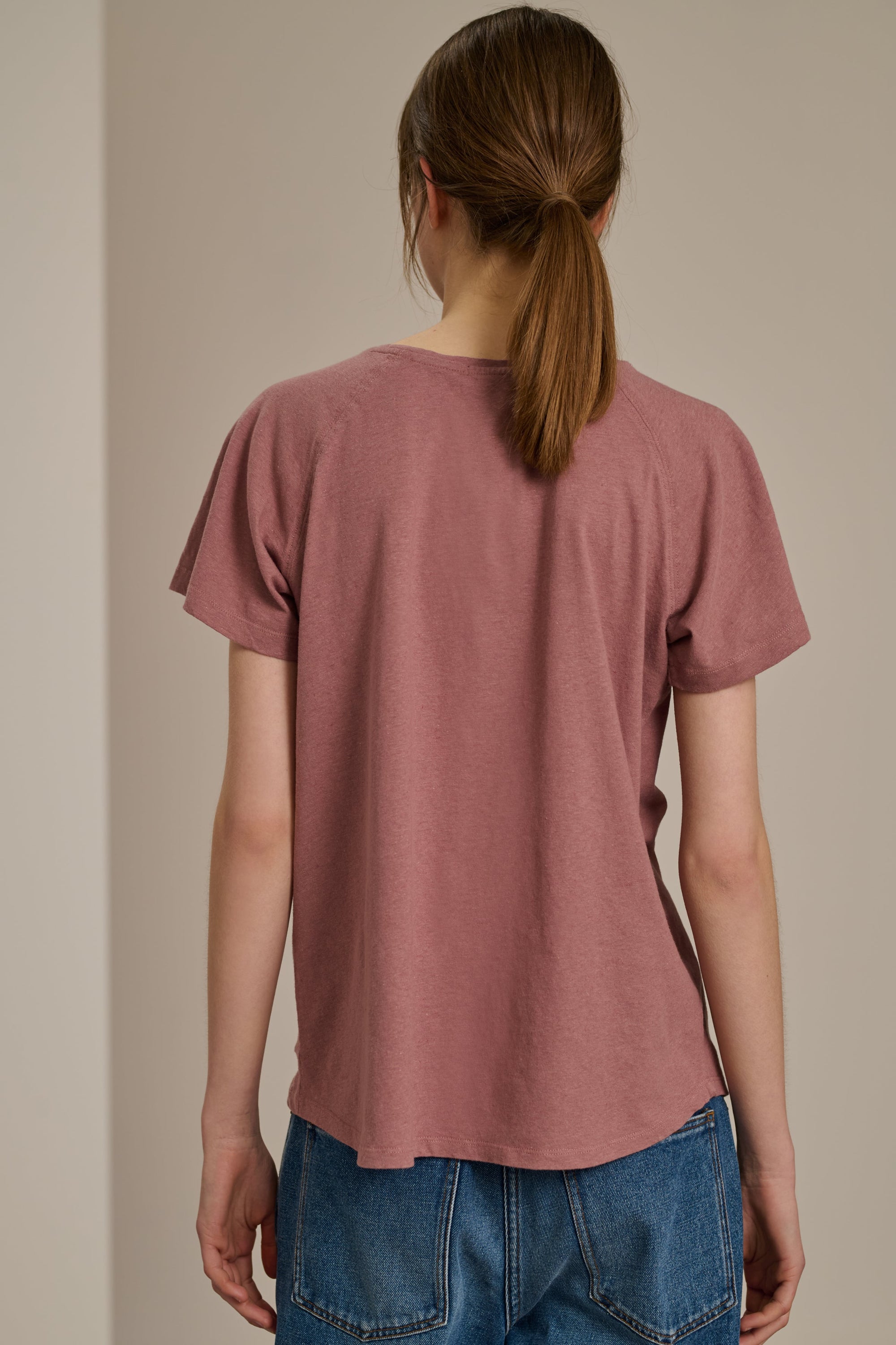 VIEUX ROSE TSHIRT MANCHES COURTES VAL