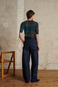 BLEU DE PRUSSE _ Pantalon Phoenix en coton - Bleu de prusse