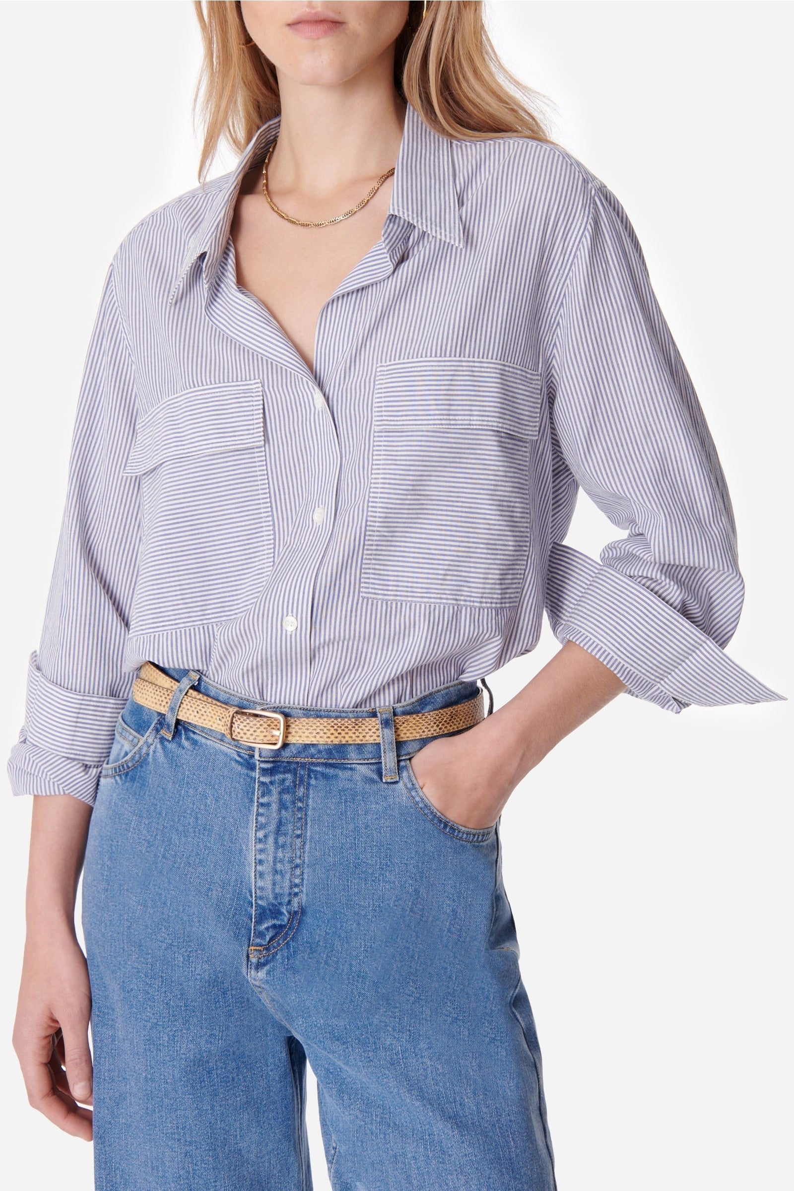 Chemise à manches longues - Bleu