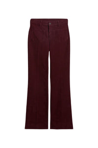 RECO : 80 // Pantalon Flare Dompay en coton - Bordeaux