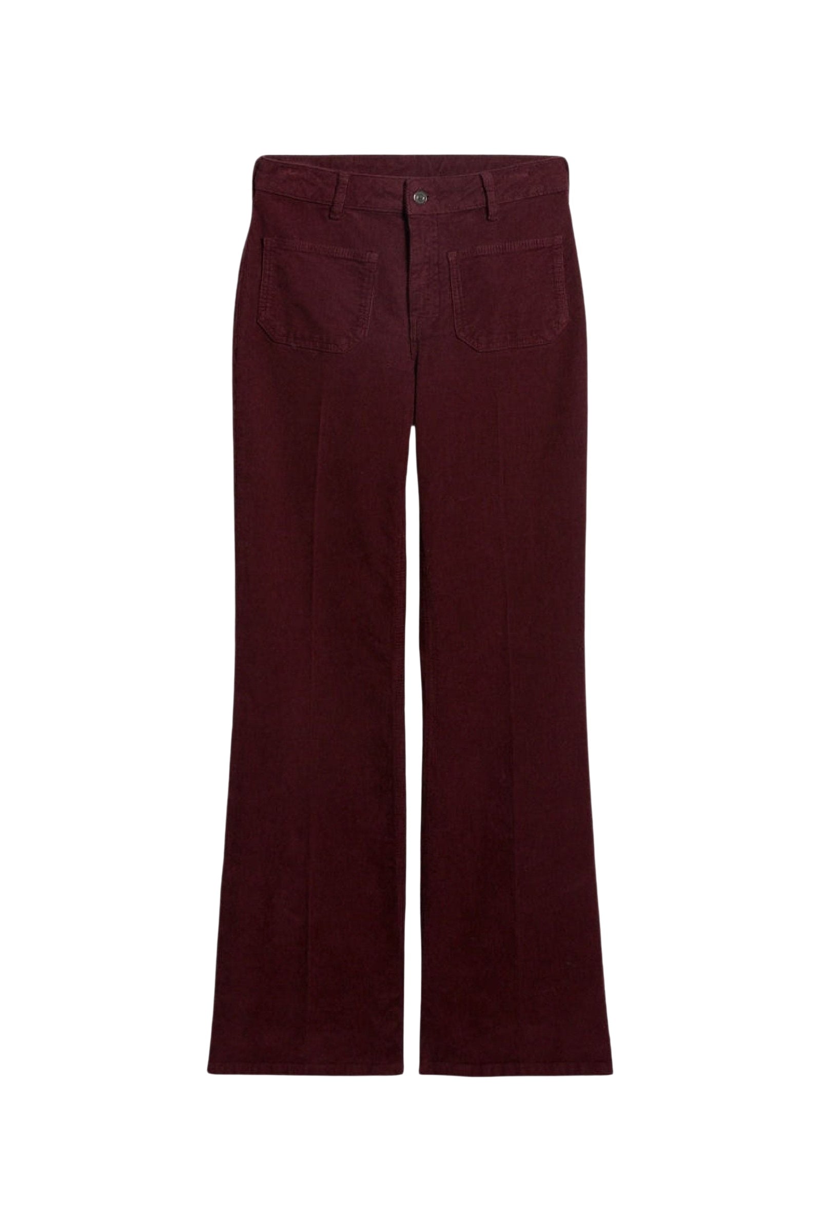 RECO : 80 // Pantalon Flare Dompay en coton - Bordeaux