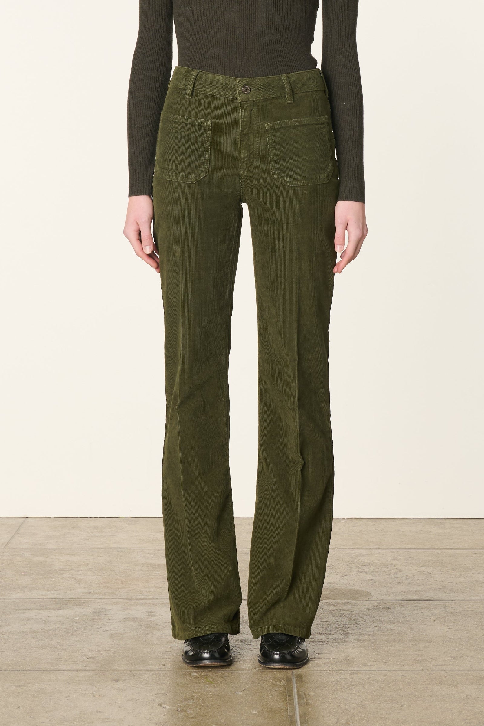 Dompay cotton trousers - Dark Green