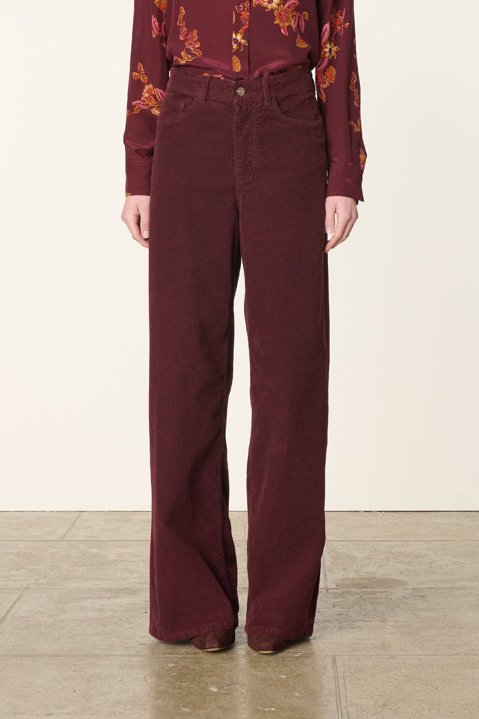 Bilbao velvet trousers - Bordeaux