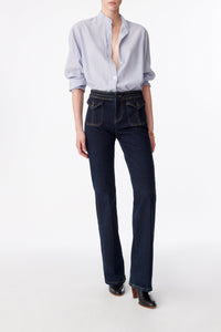 Pantalon bootcut Nano en denim - Indigo