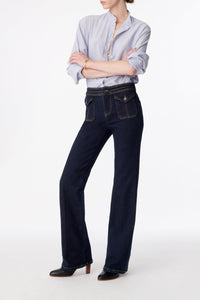 Pantalon bootcut Nano en denim - Indigo