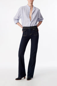 Pantalon bootcut Nano en denim - Indigo