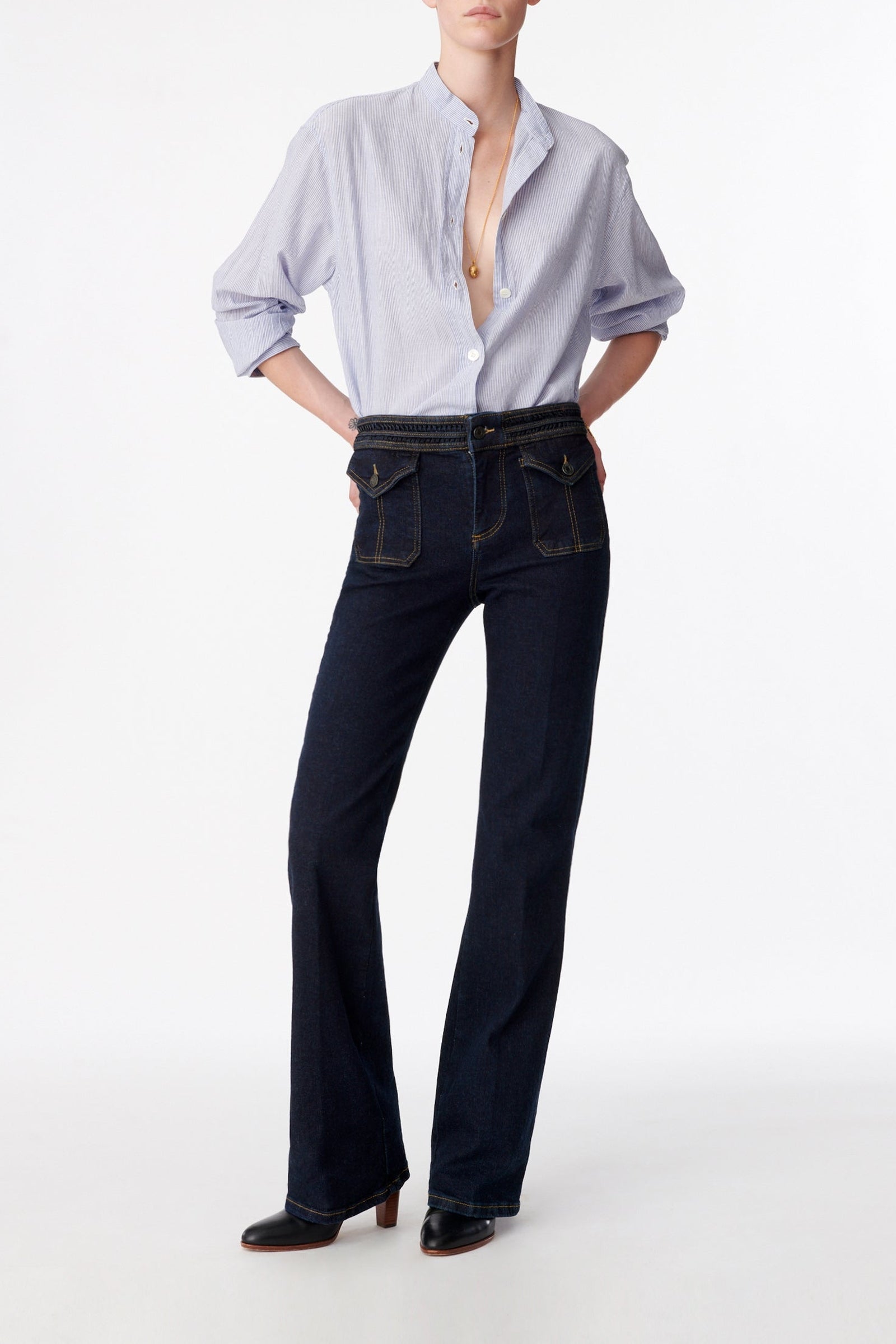 Pantalon bootcut Nano en denim - Indigo