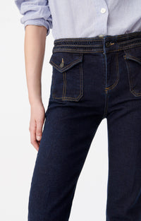 Pantalon bootcut Nano en denim - Indigo