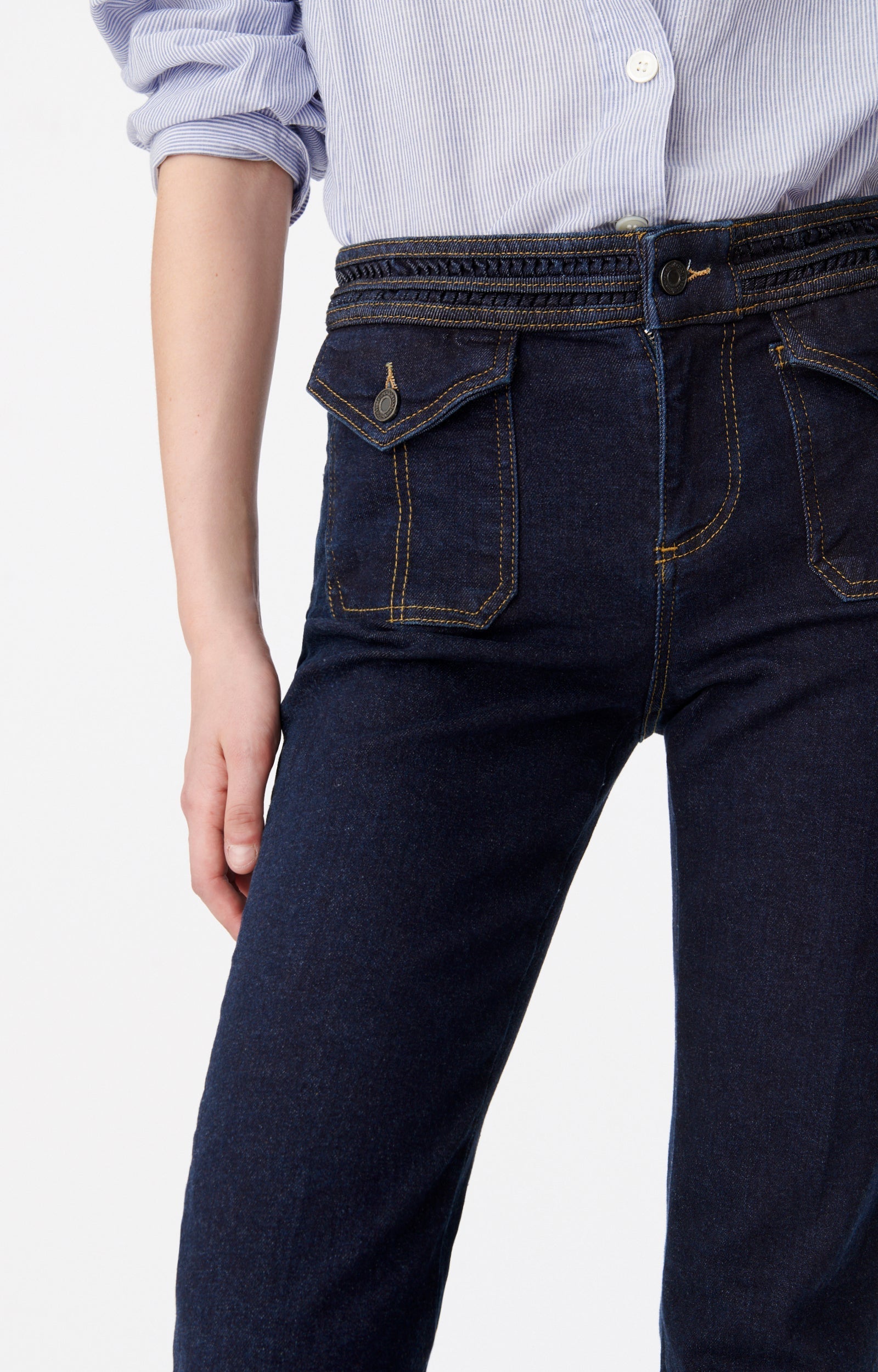 Pantalon bootcut Nano en denim - Indigo