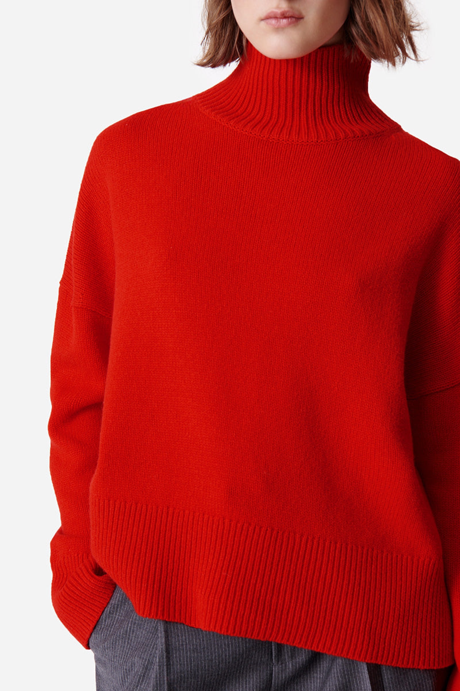 Pull Malo en laine et yack mélangés - Coquelicot