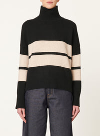 44 QTY NEW // NOIR/ECRU / Pull Malo - NOIR/ECRU