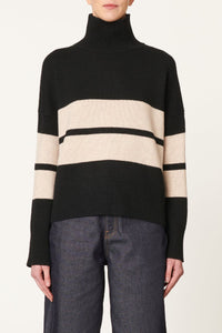 Pull Malo en laine - Noir & Écru