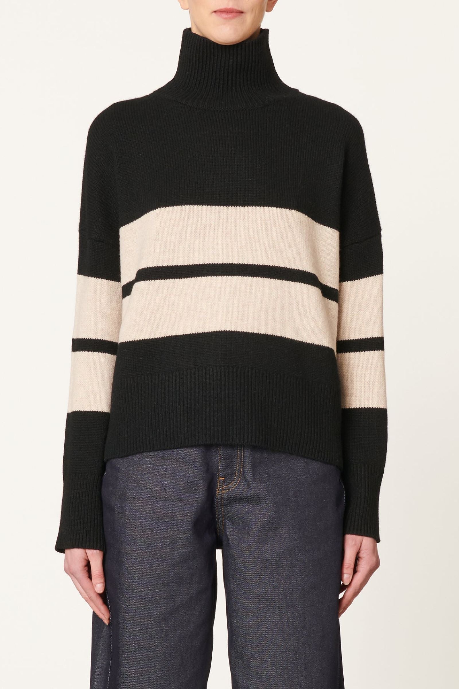 Pull Malo en laine - Noir & Écru