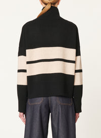 44 QTY NEW // NOIR/ECRU / Pull Malo - NOIR/ECRU