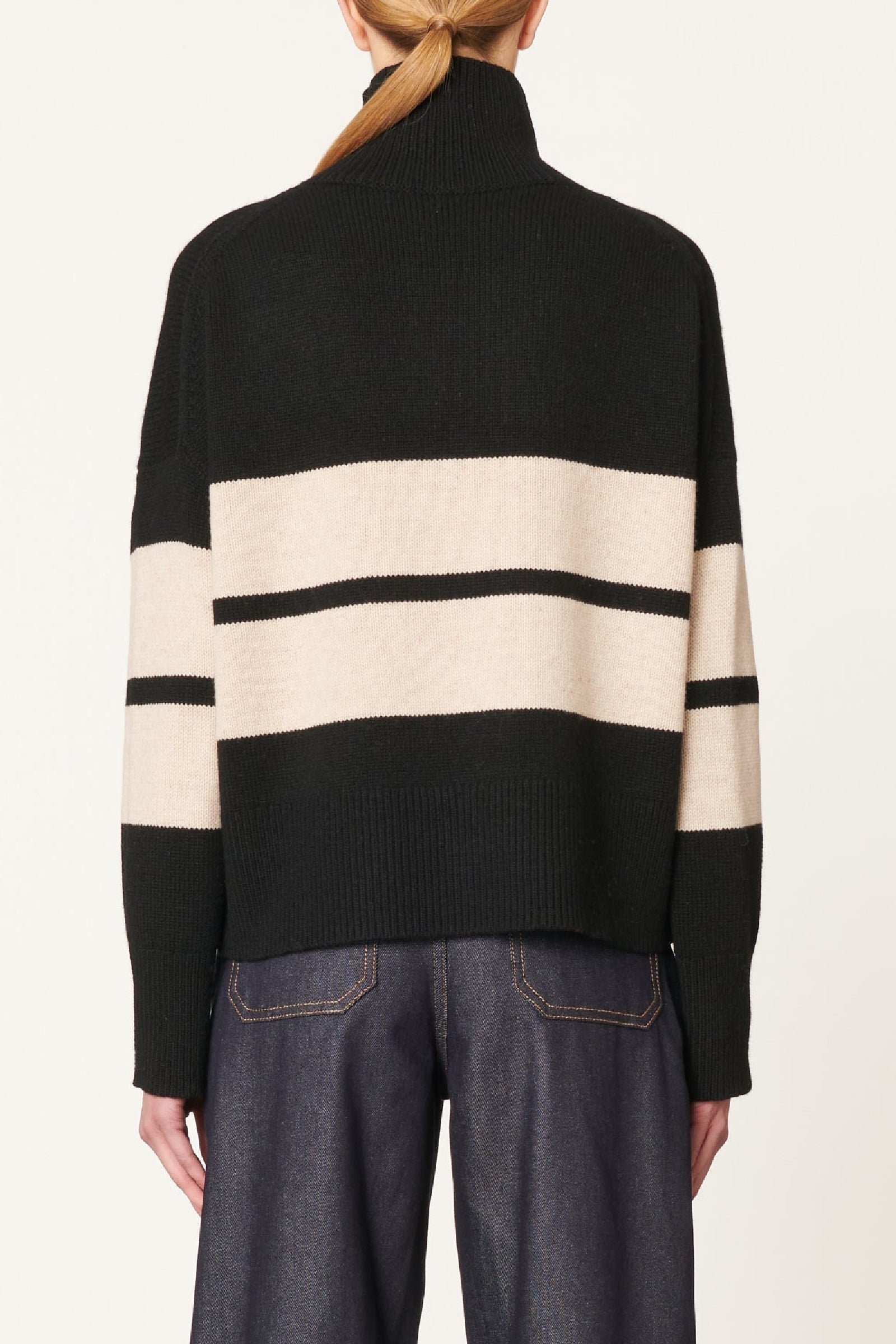 Pull Malo en laine - Noir & Écru