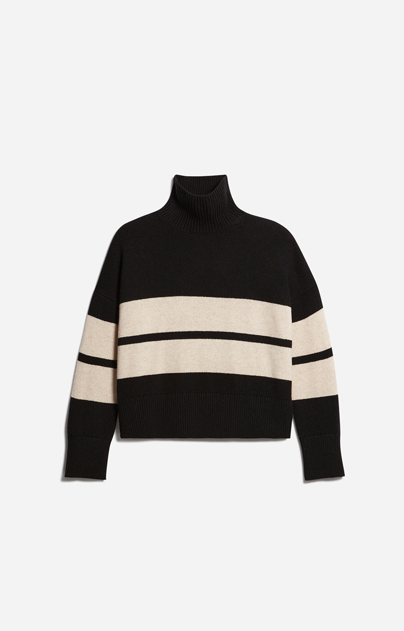 44 QTY NEW // NOIR/ECRU / Pull Malo - NOIR/ECRU