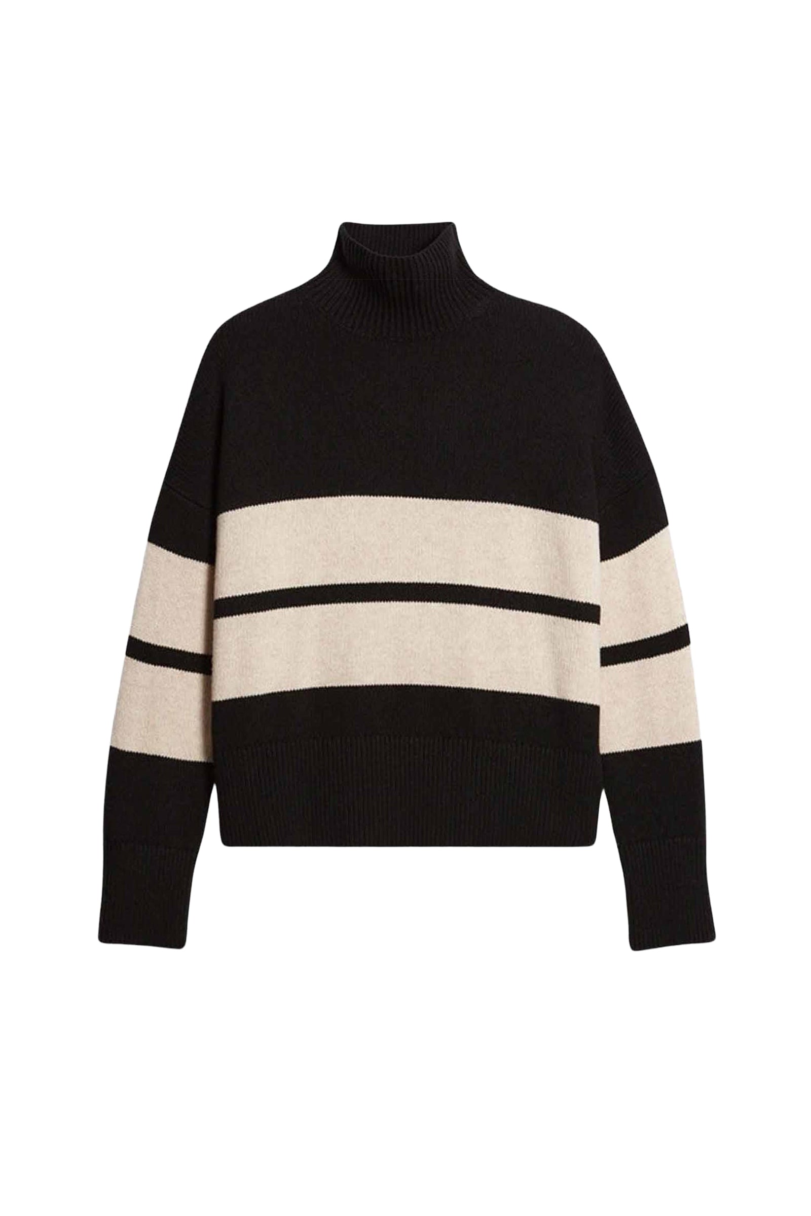 Pull Malo en laine - Noir & Écru