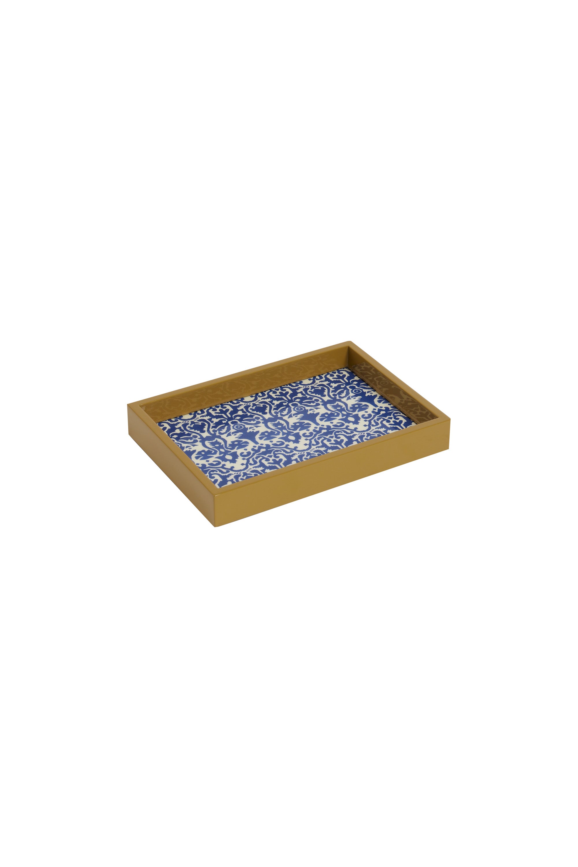 RECO PRIX : 59,5 // Rectangular Tray Damask Design Blue Natural