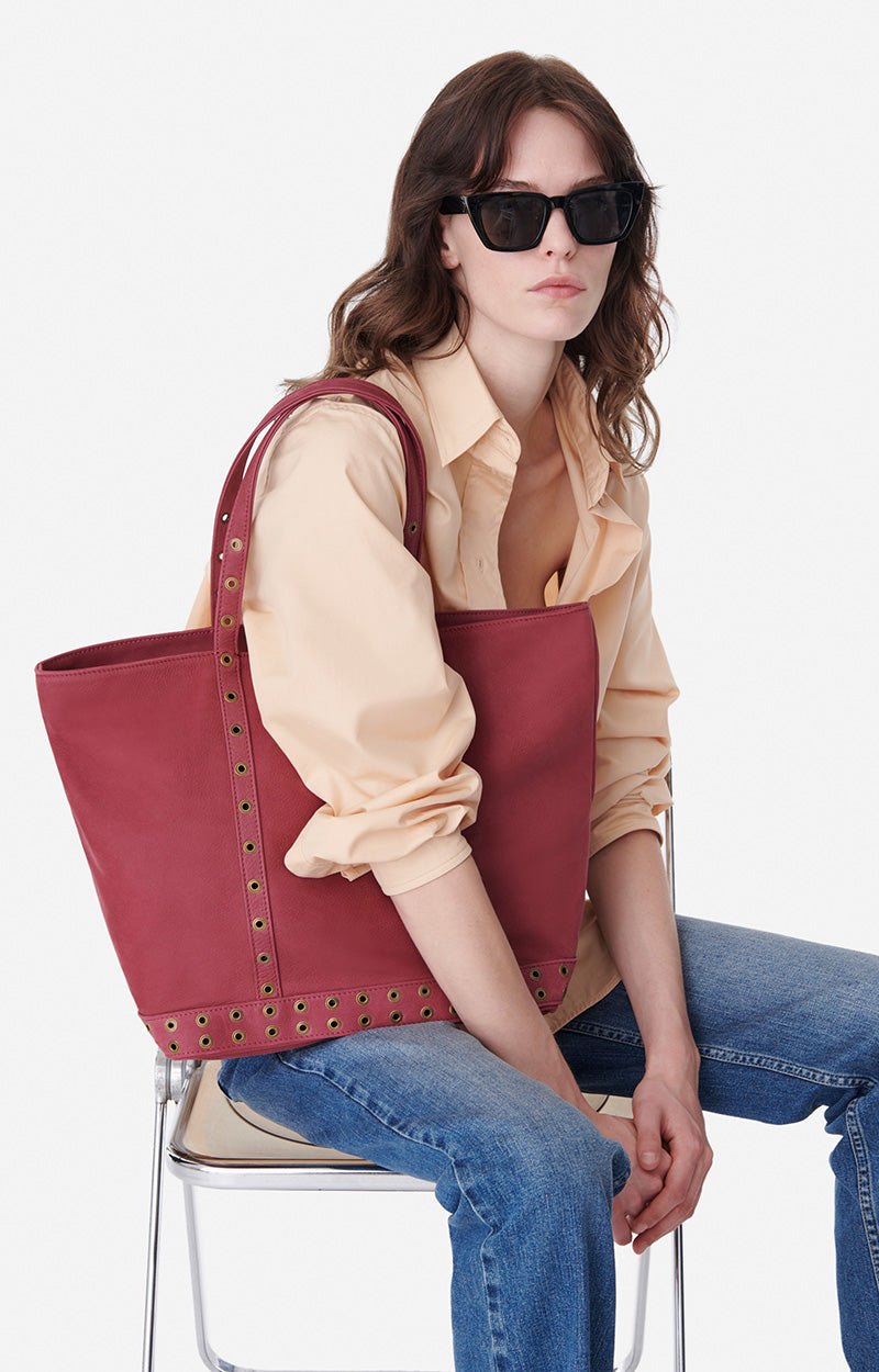 4 QTY NEW // BORDEAUX / Cabas L en Nubuck - BORDEAUX