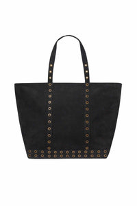 Cabas L en cuir - Noir