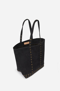 Cabas L en cuir - Noir