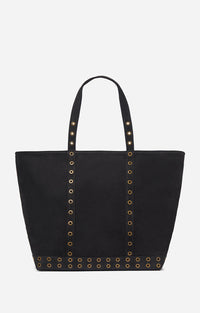 Cabas L en cuir - Noir